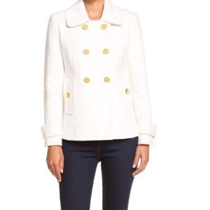 Tory Burch Bernadine Peacoat in Cream